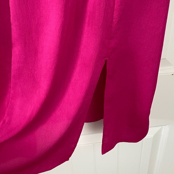 PINK DARK Express Satin Cowl Neck MIDI Slip Dress - Picture 3 of 5